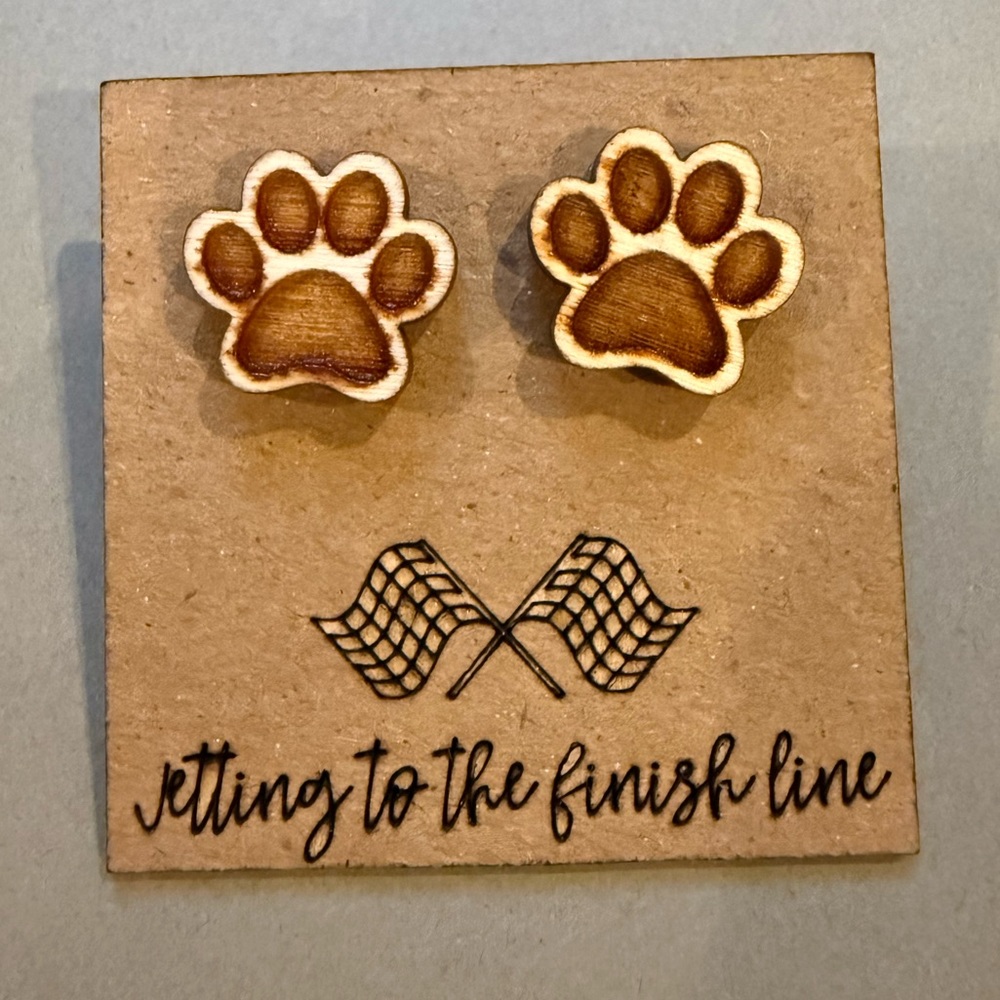 Custom Paw Print Stud Glowforge Made Earrings Jewelry 🐾